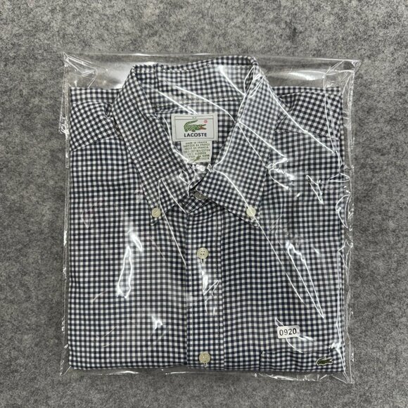 LACOSTE Men's Luxury Button Down Shirt Old Money Designer 100% Cotton Blue Sz 42 - Picture 9 of 9